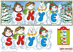 Snowmen Names Large Dl - Skye