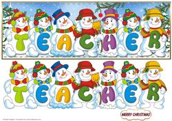 Snowmen Names Large DL - Teacher