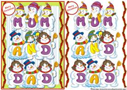 Snowmen Names - Mum and Dad