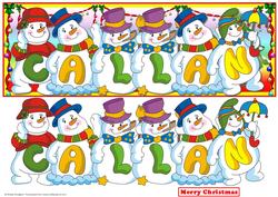Snowmen Names Large Dl - Callan