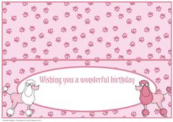 Large Dl Card - Poodles Insert