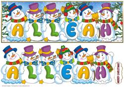 Snowmen Names Large Dl - Alleah