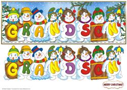 Snowmen Names Large DL - Grandson