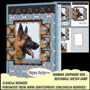 Rectangle Sketch Card - German Shepherd Dog