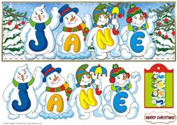 Snowmen Names Large Dl - Jane