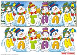 Snowmen Names Large Dl - Nathan