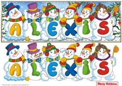 Snowmen Names Large Dl - Alexis