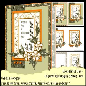 Layered Rectangles Sketch Card - Wonderful Day