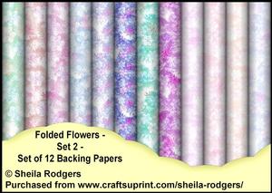 Folded Flowers - Set 2 - Set of 12 Backing Papers