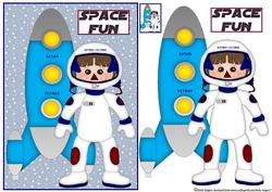 Astronaut and Rocket Quick Card