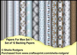 Papers for Men Set 1 - Set of 12 Backing Papers