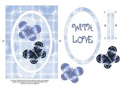Blue Butterflies Spinner Card