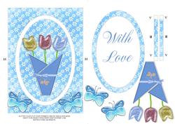 Glitter Tulips Flip Over Spinner Card