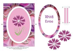 Pink Gel Flower Flip Over Spinner Card