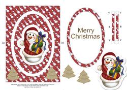 Snowman with Present Flip Over Spinner Card