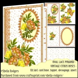 Oval Lace Pyramid - Vintage Citrus Roses
