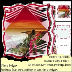 Curved Edge Card - Abstract Sunset Beach