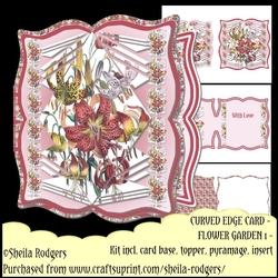 Curved Edge Card - Flower Garden 2