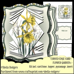 Curved Edge Card - Flower Garden 1