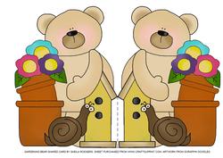Gardening Bear Shaped Card