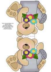 Teddy with Watering Can Shaped Card