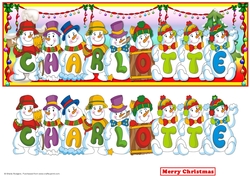 Snowmen Names Large DL - CHARLOTTE