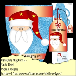 Christmas Mug Card 4 - Santa Head