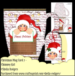 Christmas Mug Card 7 - Chimney Girl