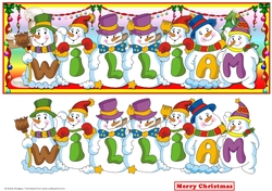 Snowmen Names Large DL - WILLIAM