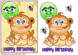 Happy Birthday - Little Monkey