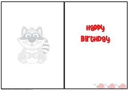 Happy Birthday - Little Raccoon Insert