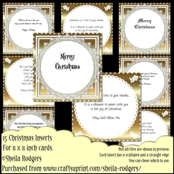 15 Christmas Inserts for 8x8 Inch Cards