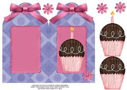 Cupcake Tag with Flower