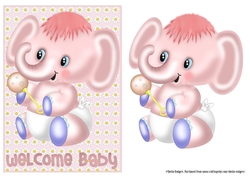 PINK ELEPHANT WELCOME BABY
