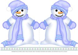 Snowmen in Blue Shaped Card
