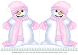 Snowmen in Pink Shaped Card
