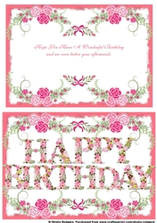 Floral Alphabet - Happy Birthday