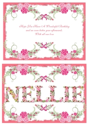 Floral Alphabet Name - Nellie