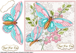 Large Butterflies - Pink and Aqua