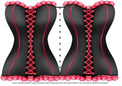 Black and Red Corset Shaped Card