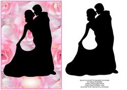 Black Silhouette Dancers on Roses