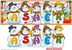 SNOWMEN NAMES LARGE DL - ASHER