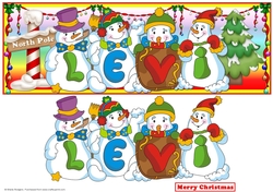 SNOWMEN NAMES LARGE DL - LEVI