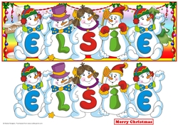 SNOWMEN NAMES LARGE DL - ELSIE