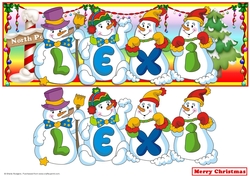 SNOWMEN NAMES LARGE DL - LEXI