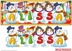 SNOWMEN NAMES LARGE DL - ALISSA