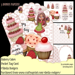 Pocket Tag Card - Bakery Cakes