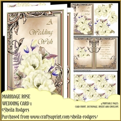 Marriage Rose Wedding Card 1