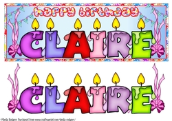BIRTHDAY CANDLES NAMES - CLAIRE