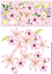 Pink Lilies and Peonies